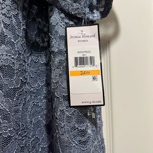 Dusty Blue with Silver Sparkle